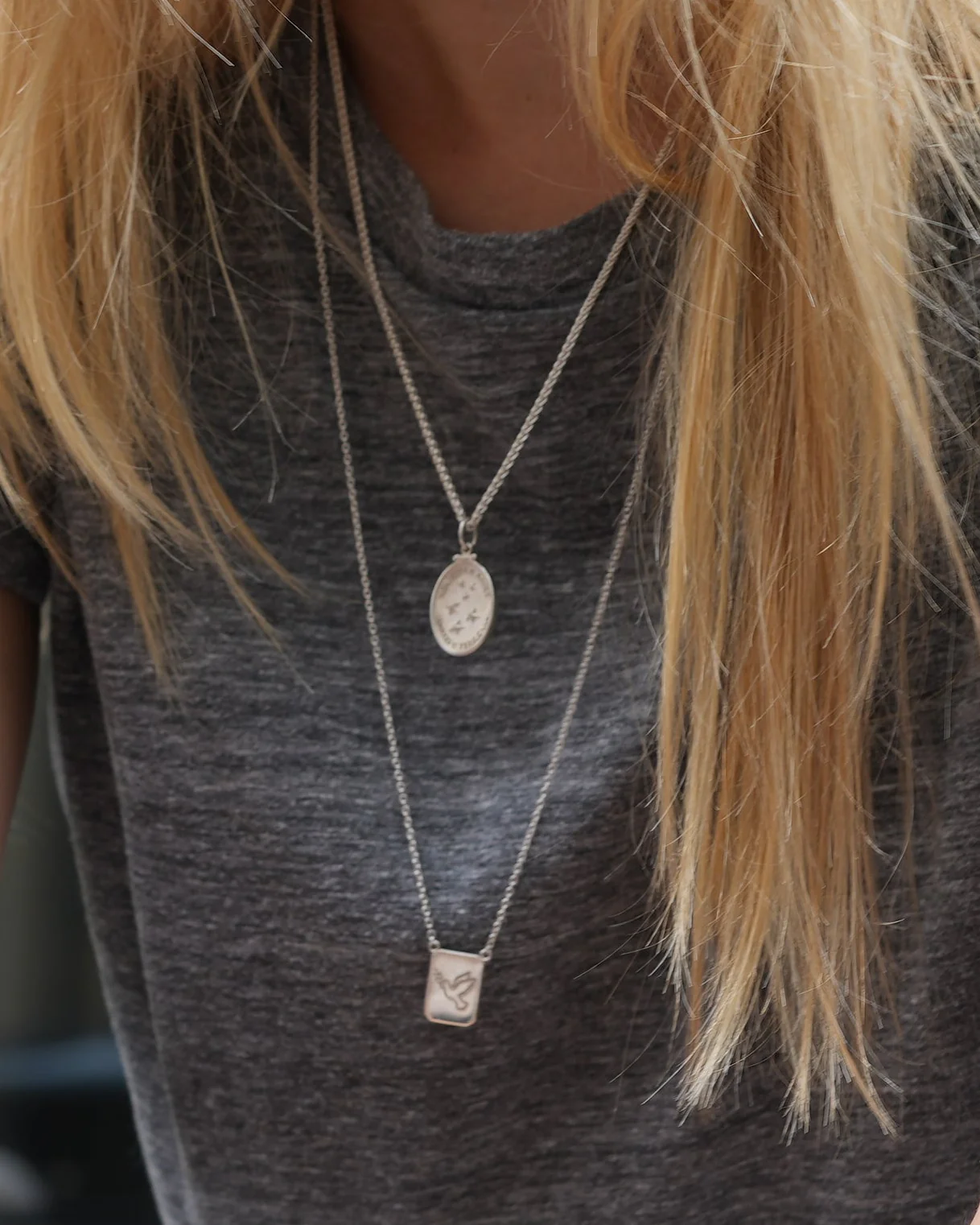 Cross / Dove Tag Necklace in Silver - Image 3