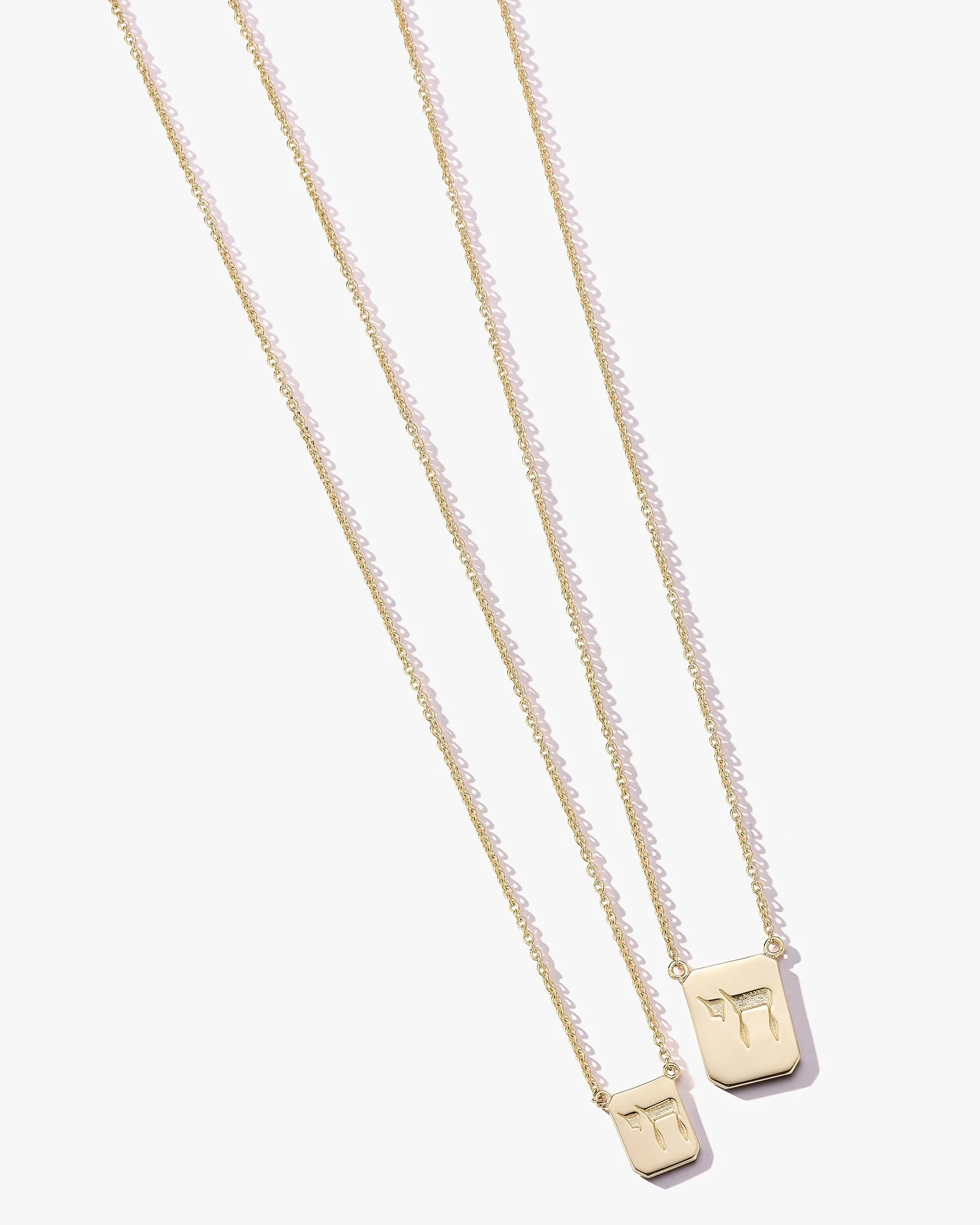 Star of David / Chai Tag Necklace in Gold - Image 4