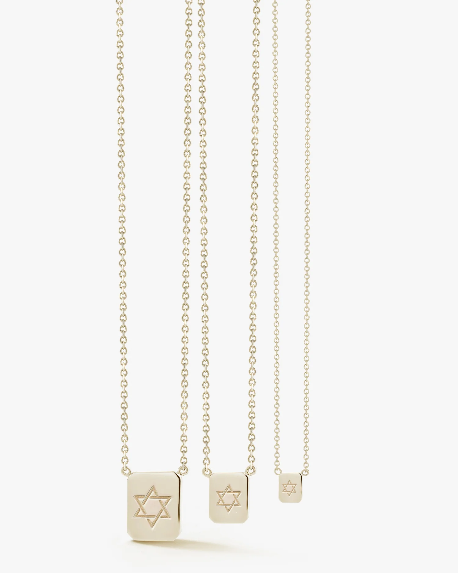 Star of David / Chai Tag Necklace in Gold - Image 5