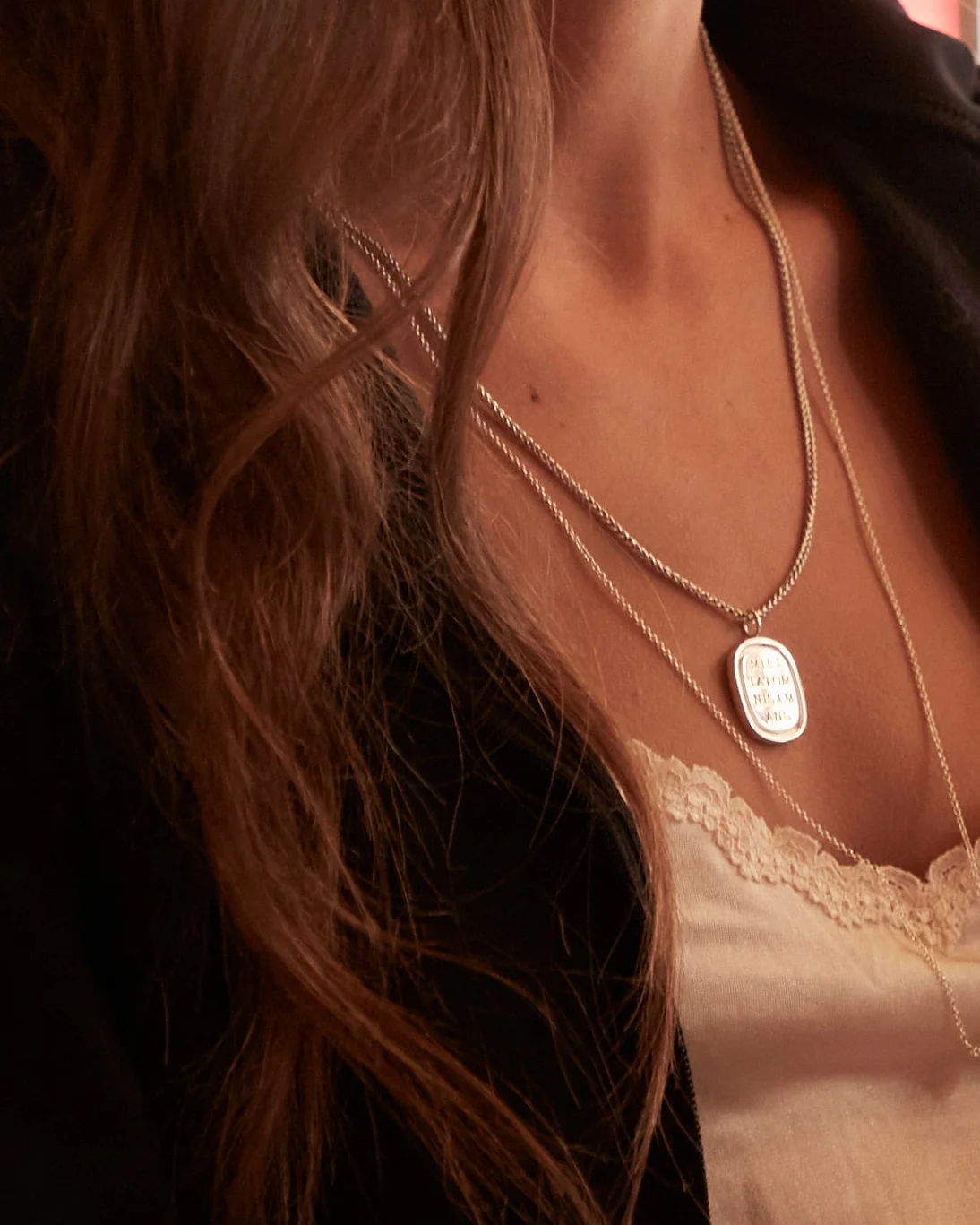 Large Love is War Pendant in Silver - Image 2