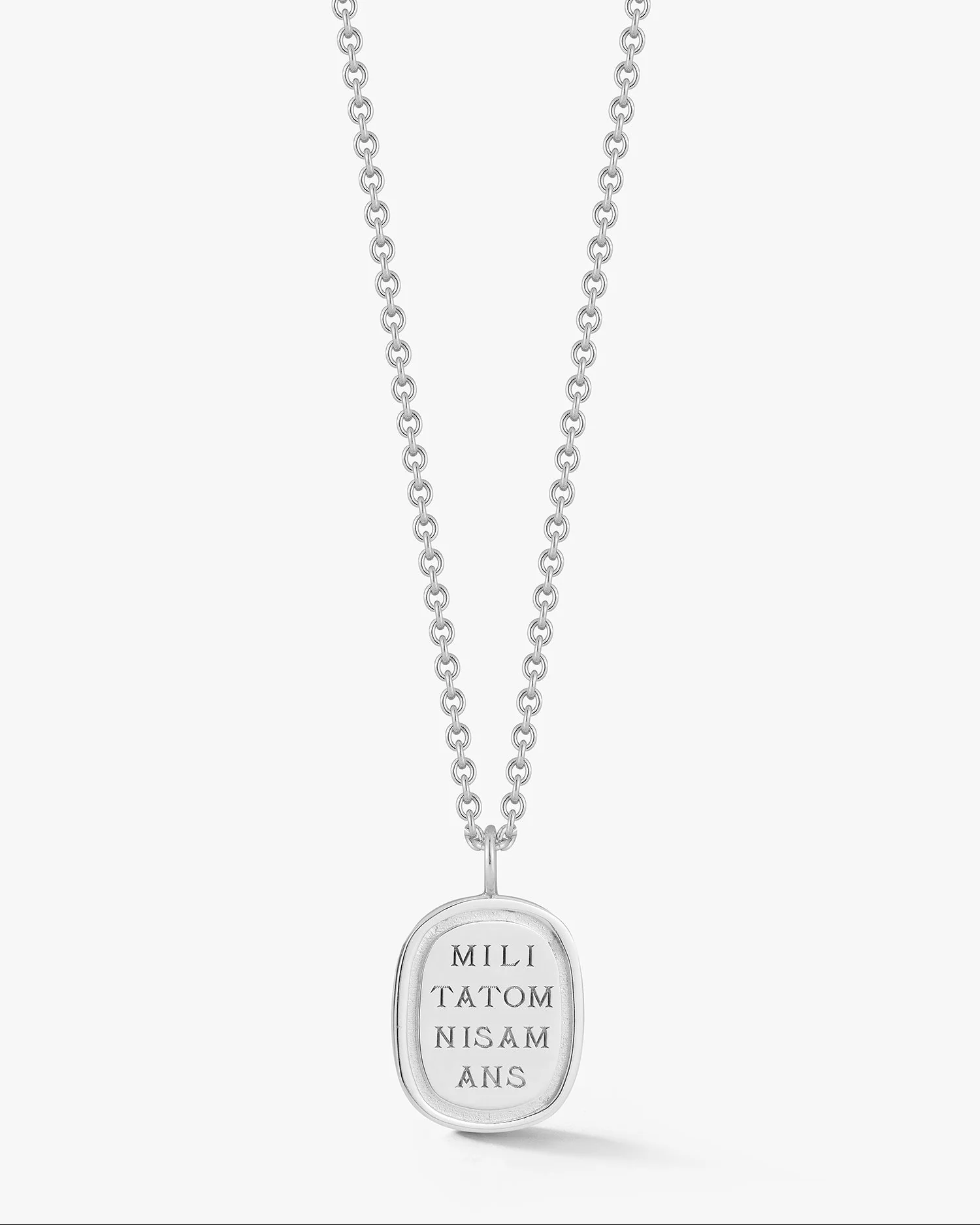Large Love is War Pendant in Silver - Image 3