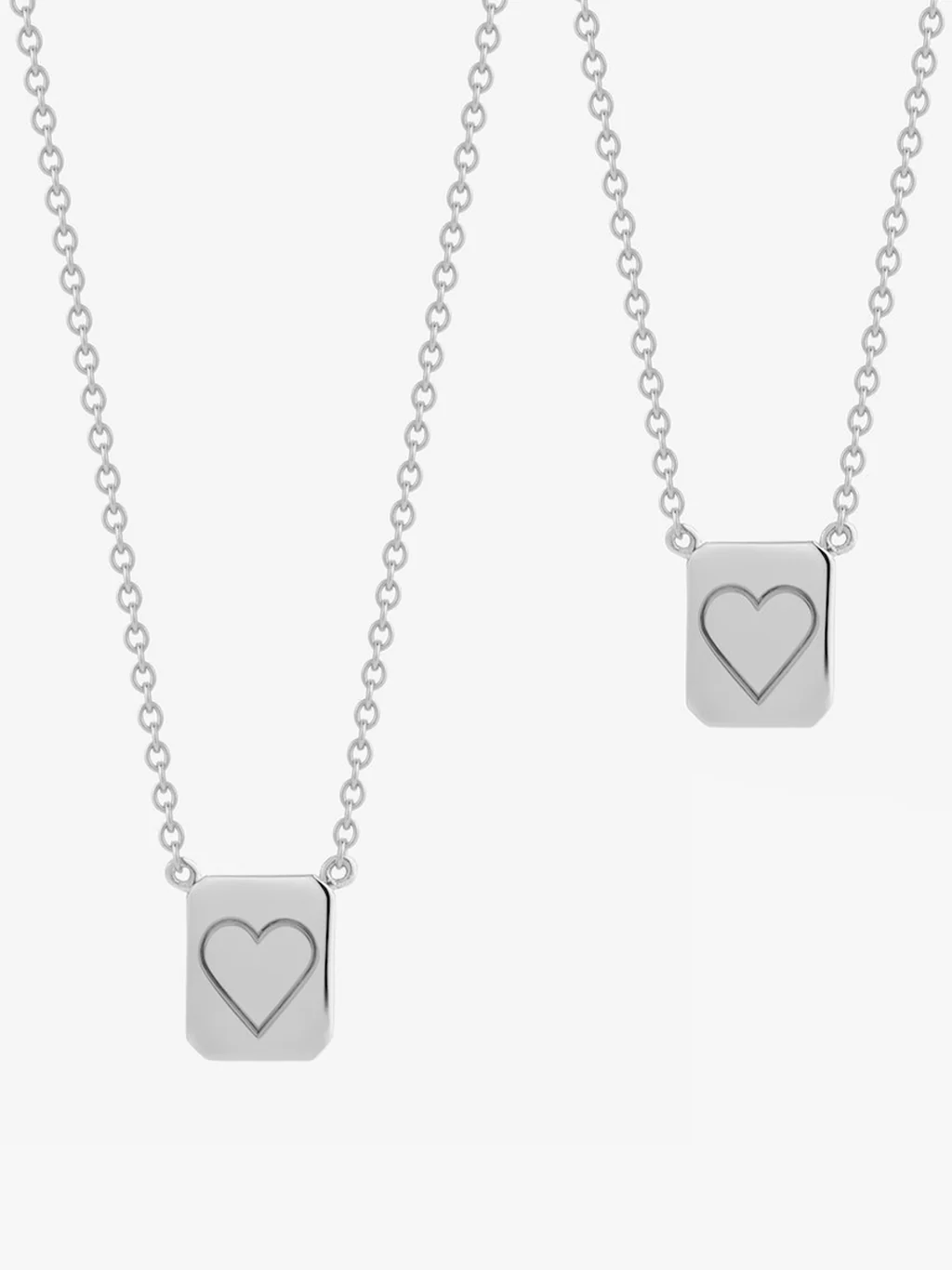 Heart Tag Necklace in Silver