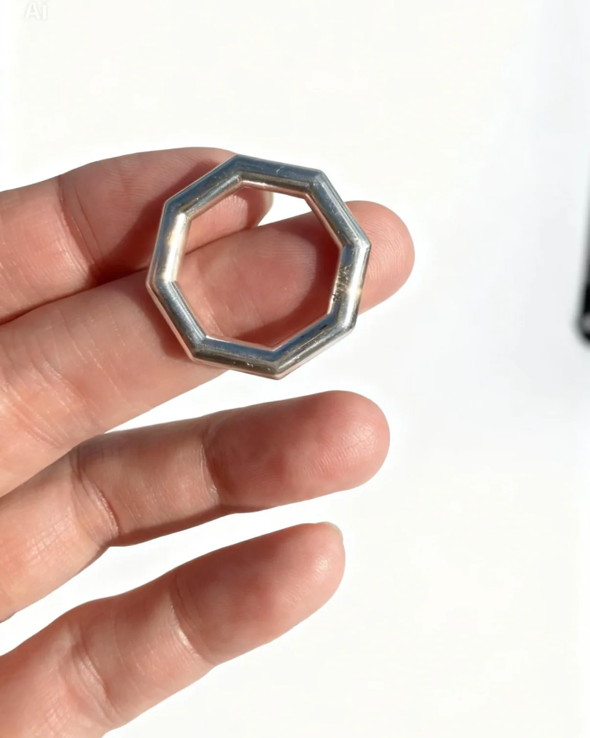 Octagon Ring in Silver - Image 3