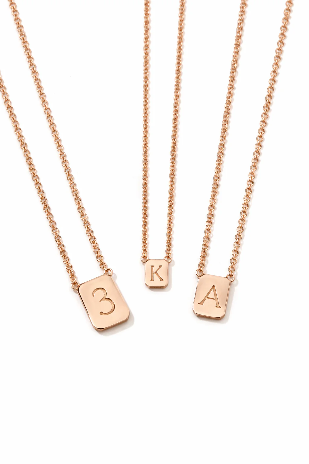 Large Custom Tag Necklace in Rose Gold - Image 2