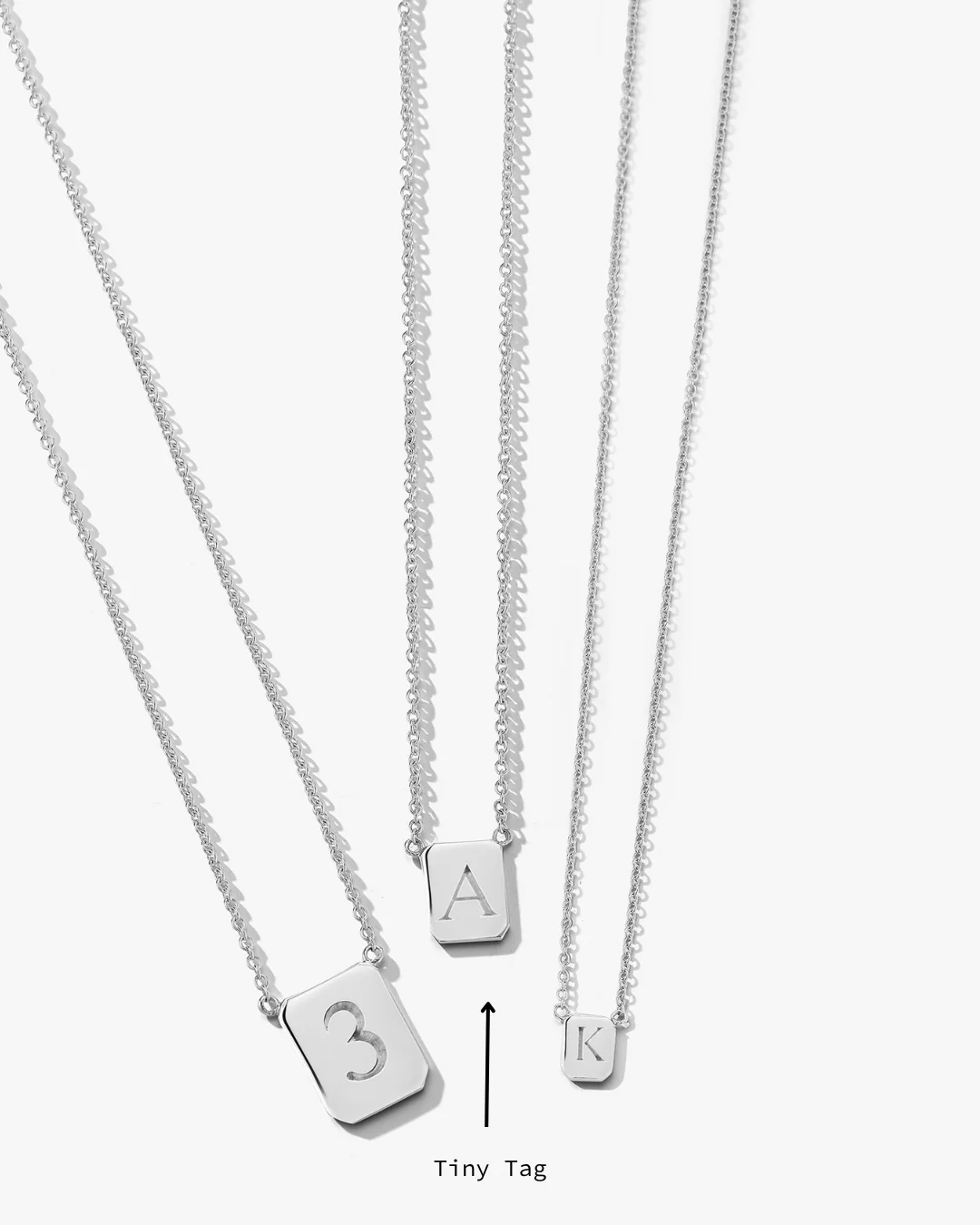 Tiny Custom Tag Necklace in Silver - Image 4
