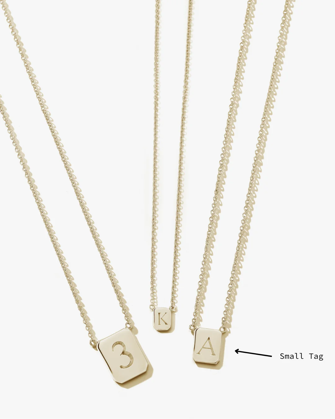 Small Custom Tag Necklace in Gold - Image 2