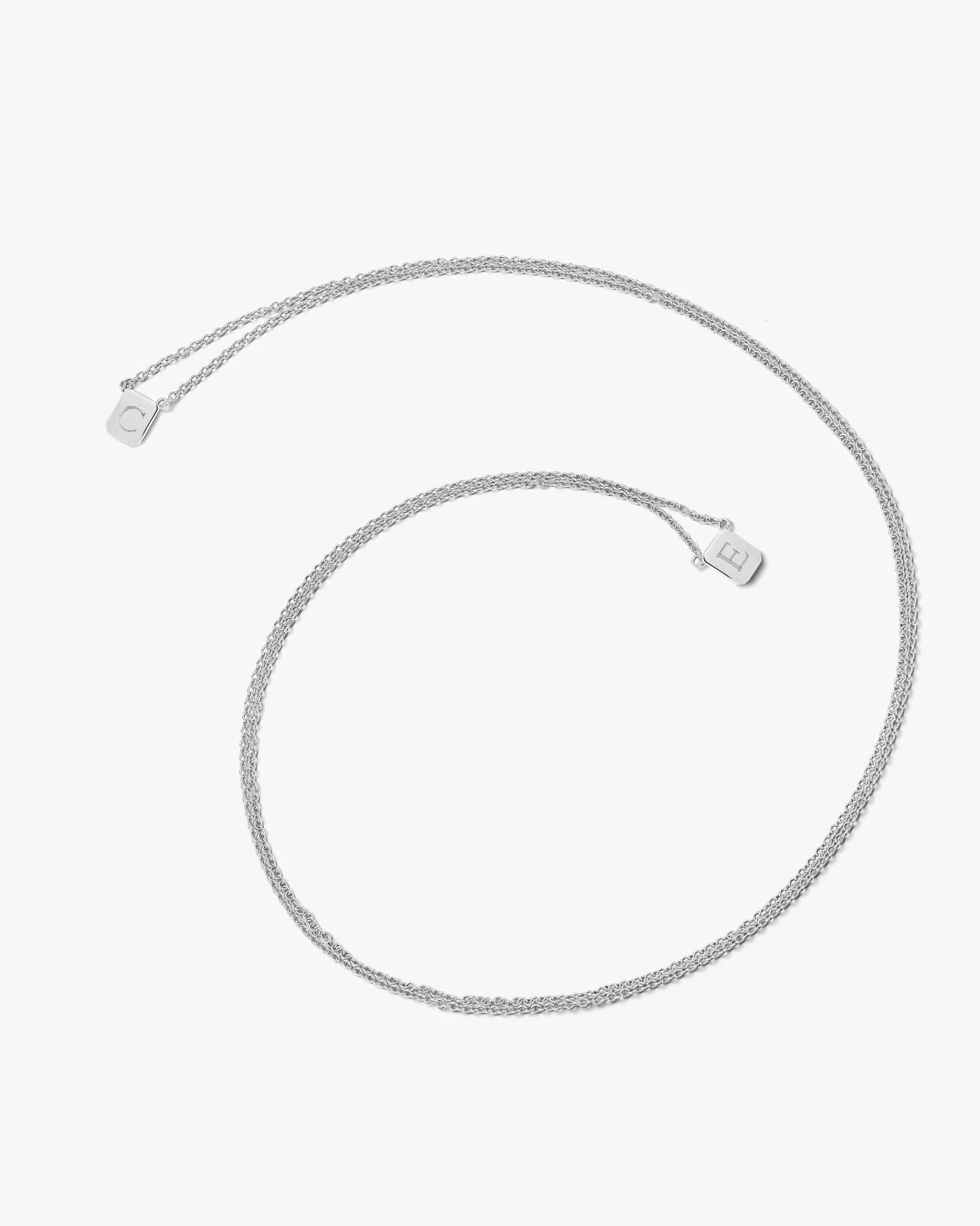Large Custom Tag Necklace in Silver - Image 5