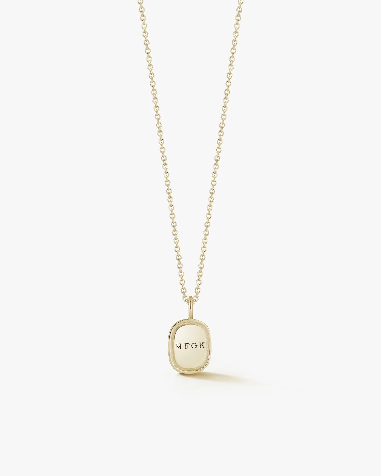 Small Oblong Pendant in Gold
