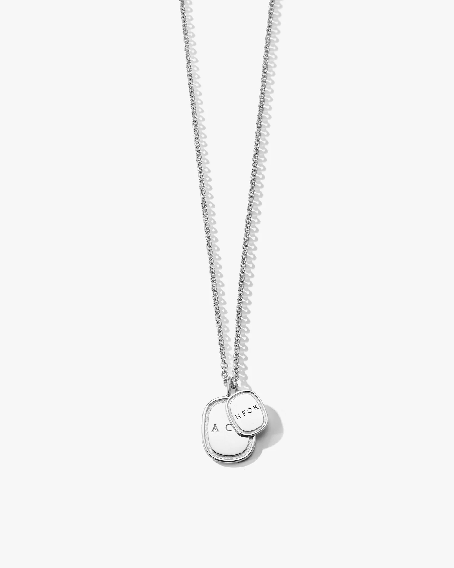 Small Oblong Pendant in Silver