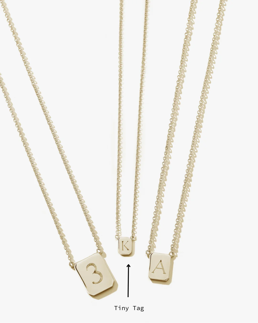 Tiny Custom Tag Necklace in Gold - Image 4